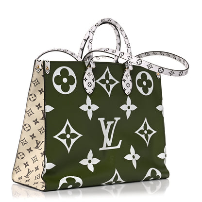 Louis Vuitton Monogram Giant Onthego GM Kaki Beige 3 of 10