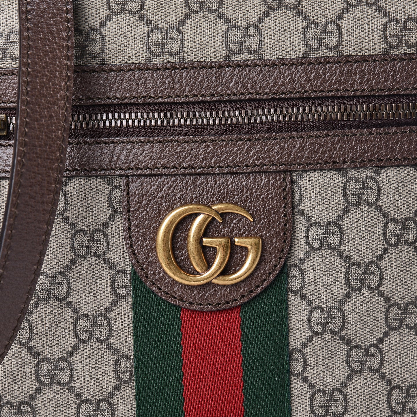 GG Supreme Monogram Web Small Ophidia Messenger Bag Brown