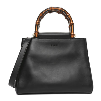 Gucci Nappa Bamboo Small Nymphaea Top Handle Bag Black 1 of 10