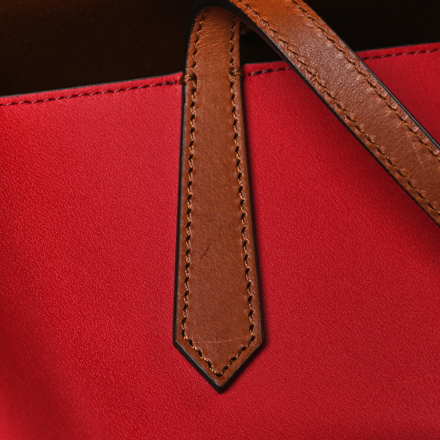 Calfskin Medium GV Shopper Tote Dark Red