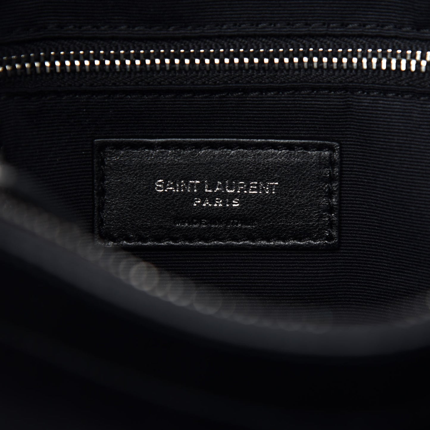 Calfskin Y Quilted Monogram Medium Loulou Chain Satchel Black