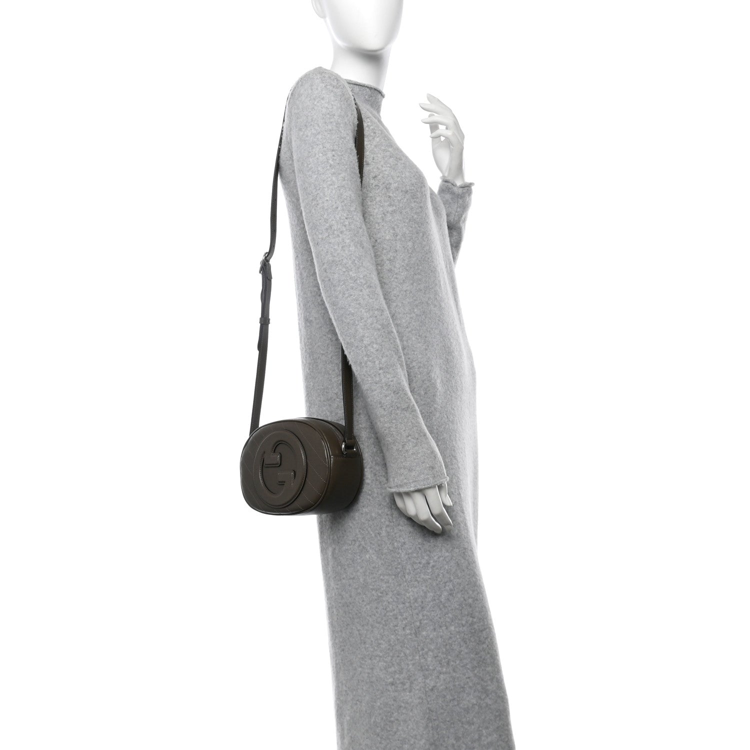 Gucci Sakai Be Green Calfskin Diagonal Stitched Mini Blondie Shoulder Bag Craclet Brown 2 of 11