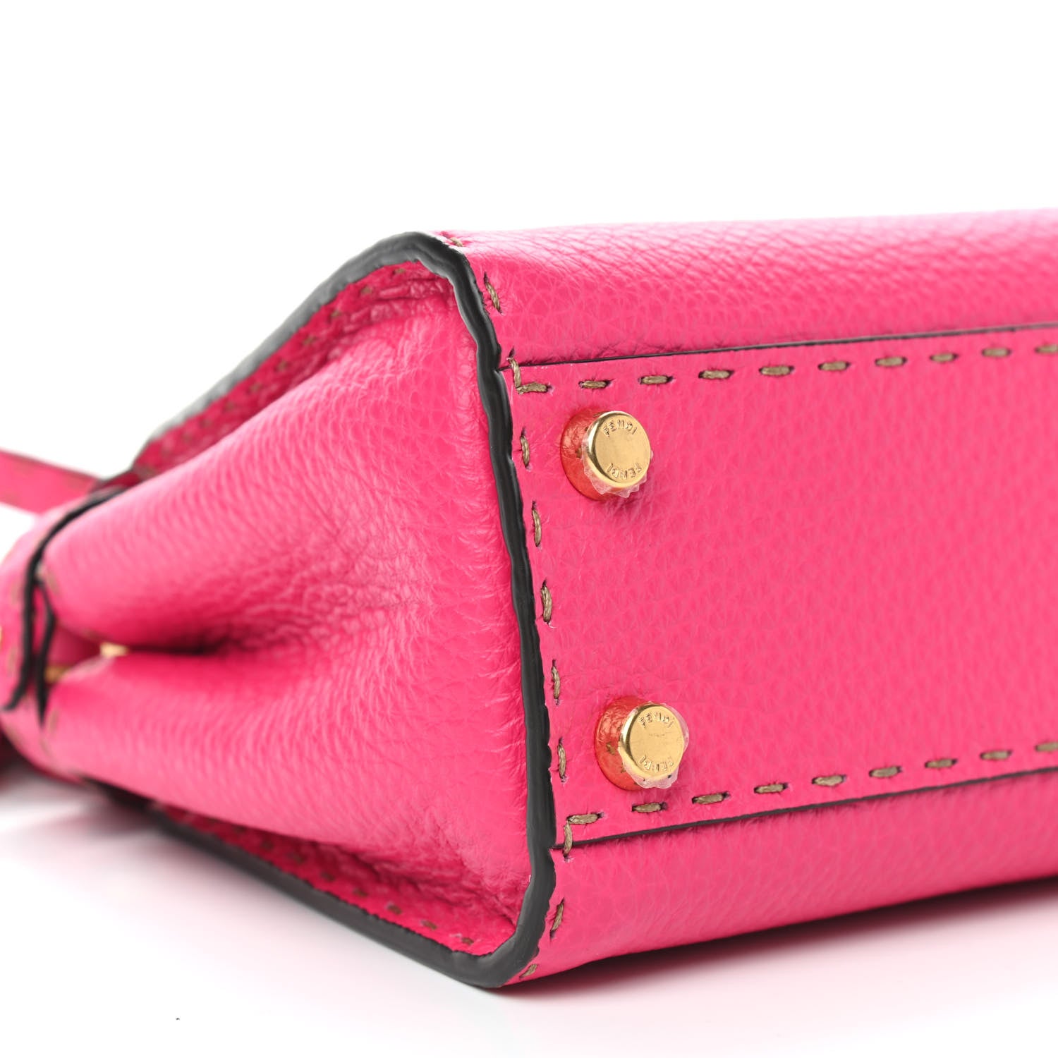 Fendi Cuoio Romano Selleria Mini Peekaboo Iconic Satchel Fuxia 8 of 9