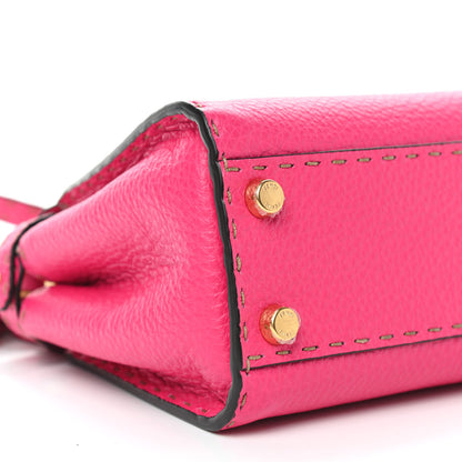 Fendi Cuoio Romano Selleria Mini Peekaboo Iconic Satchel Fuxia 8 of 9