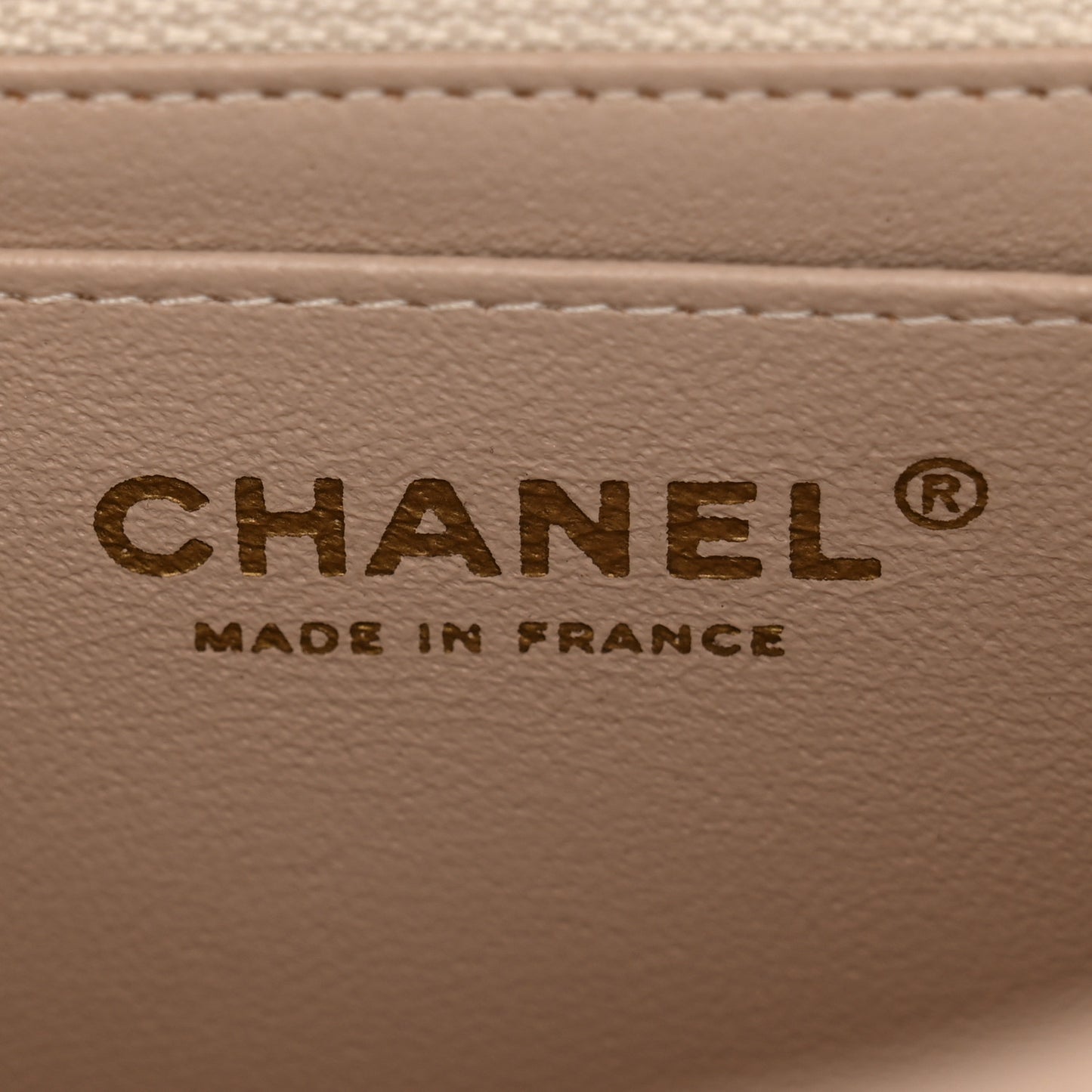 Lambskin Quilted Mini Rectangular Flap Light Beige