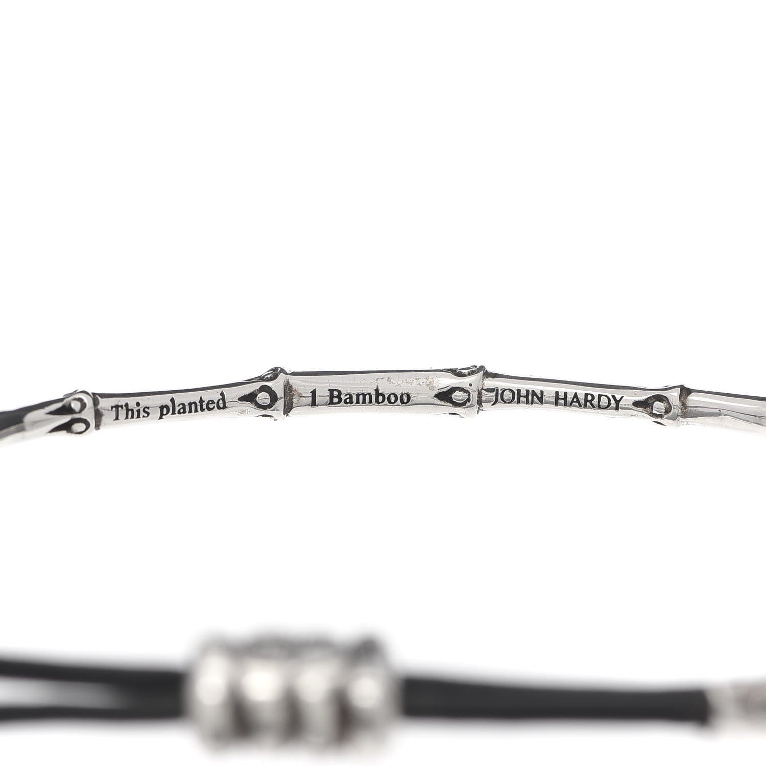 John Hardy Sterling Silver Bamboo Cord Slide Bracelet 4 of 5