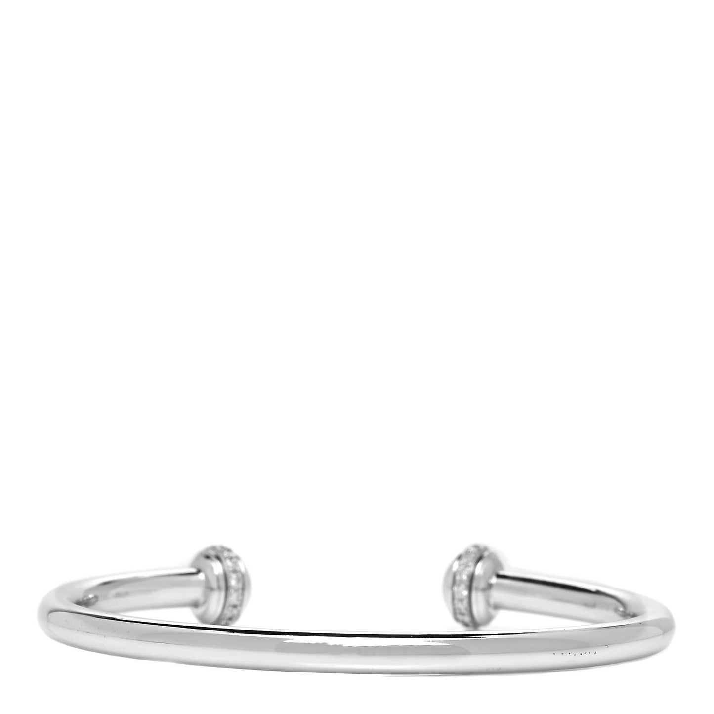 18K White Gold Diamond Possession Open Bangle Bracelet