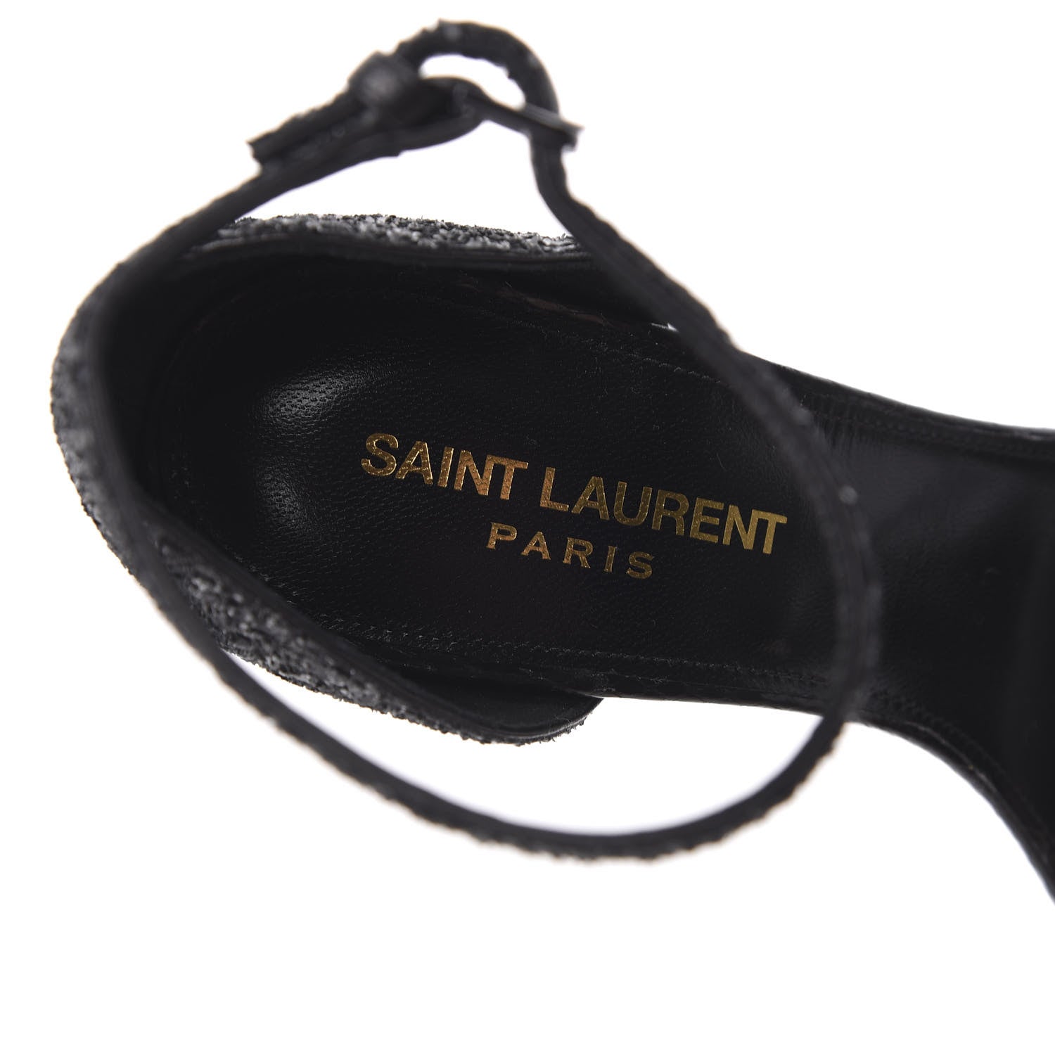Saint Laurent Glitter Opyum Sandals 36 Black 7 of 10