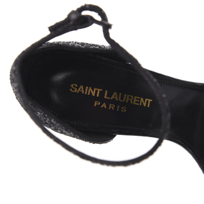 Saint Laurent Glitter Opyum Sandals 36 Black 7 of 10