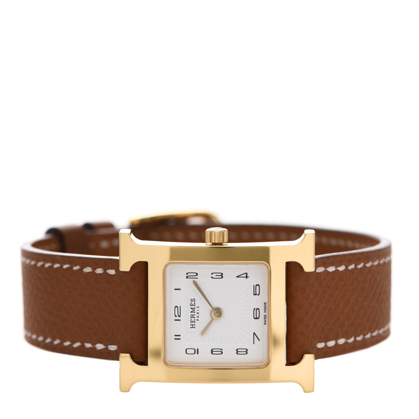 Stainless Steel Epsom 21mm Heure H Hour Quartz Watch Gold
