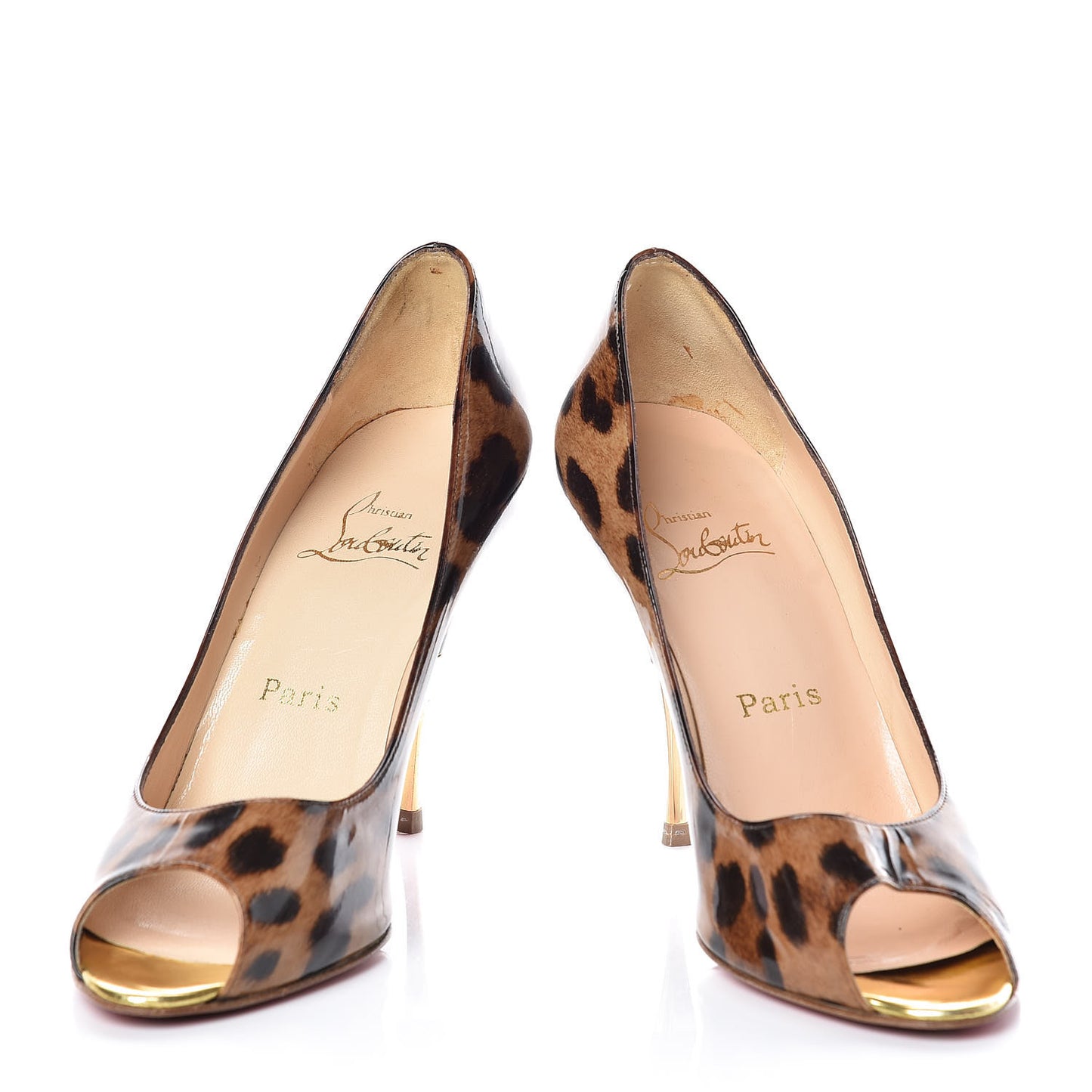 Patent Leopard Print Yoyospina 70 Peep Toe Pumps 38