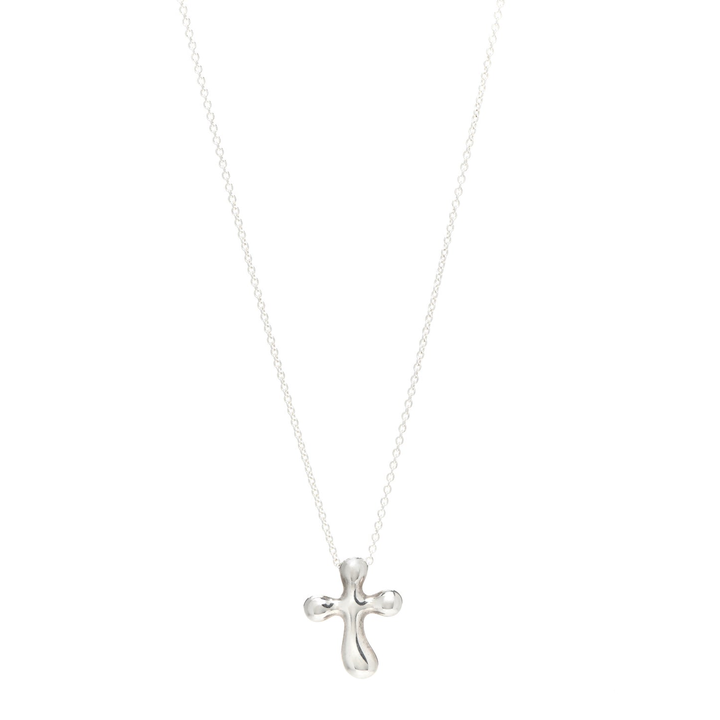 Sterling Silver 14mm Elsa Peretti Cross Pendant Necklace