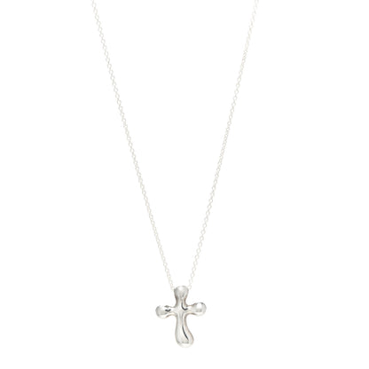 Tiffany Sterling Silver 14mm Elsa Peretti Cross Pendant Necklace 1 of 4