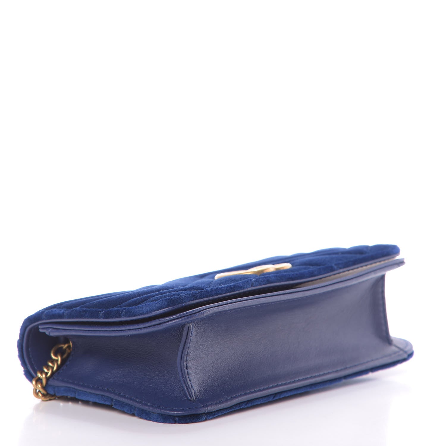 Gucci Velvet Matelasse GG Marmont Mini Bag Cobalt Blue 4 of 12