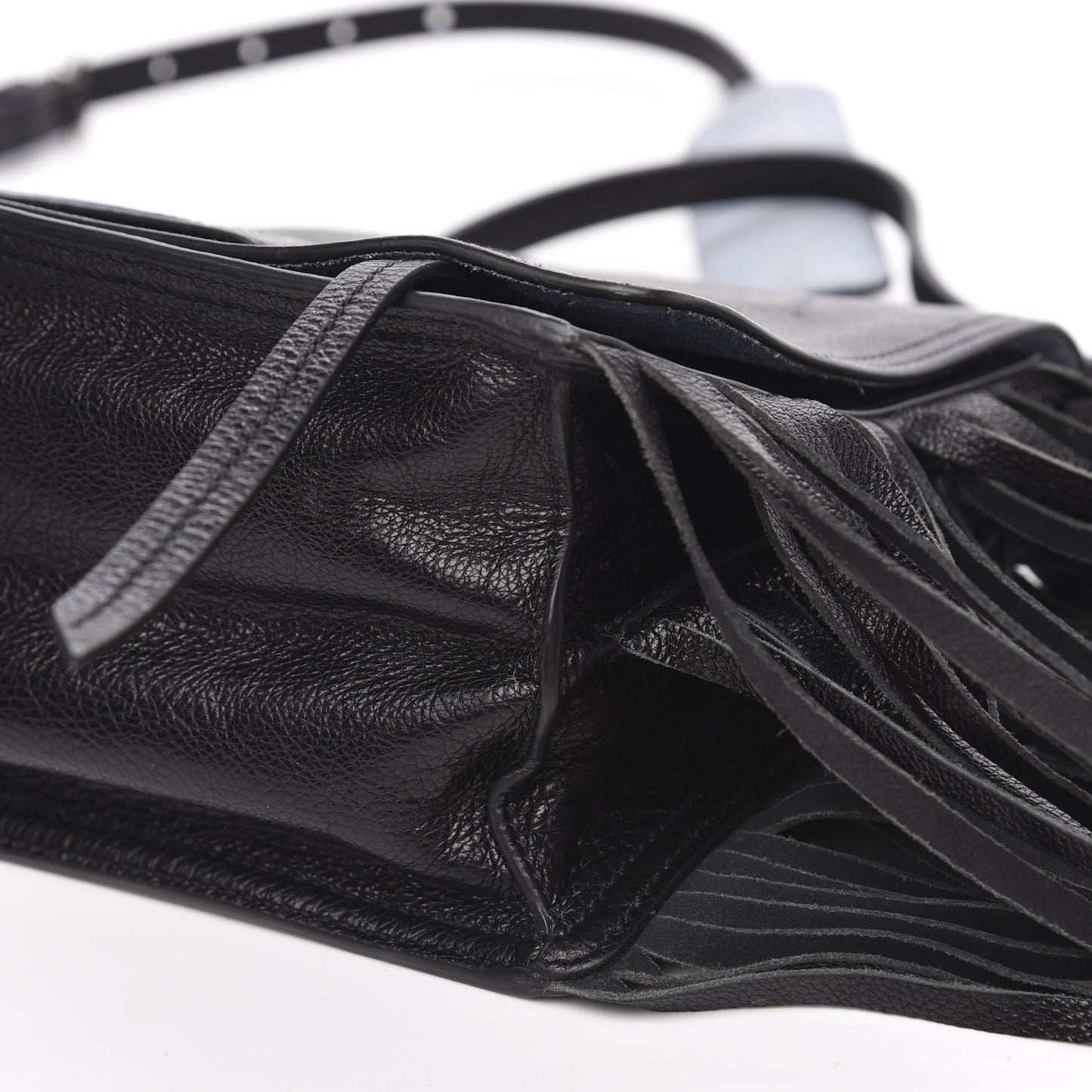 Glace Calf Etiquette Fringe Flap Black Astrale