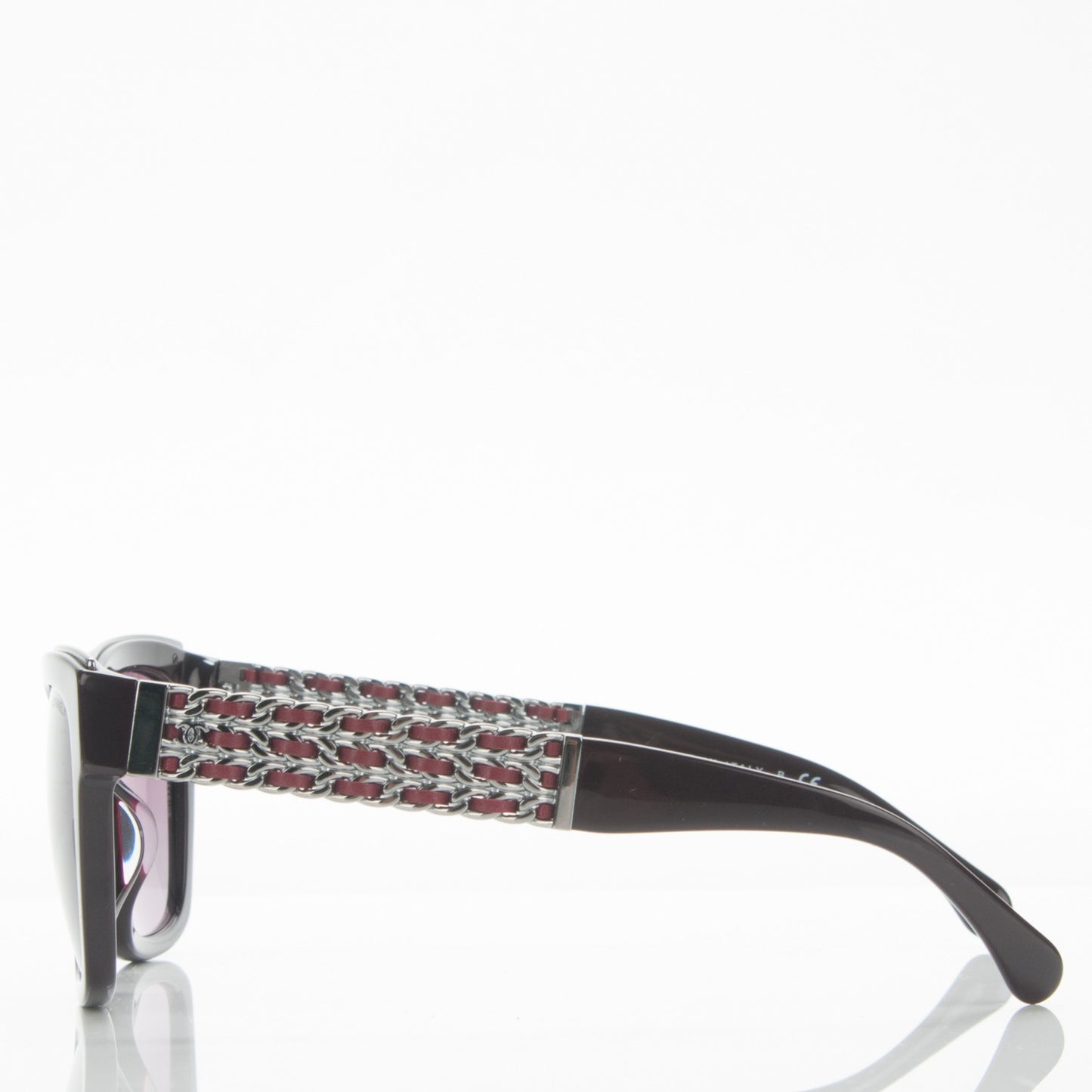 Square Chain Sunglasses 5362-Q Burgundy