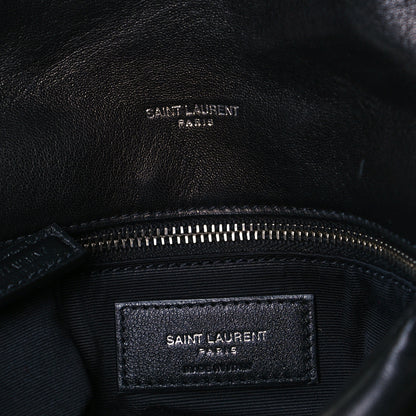 Saint Laurent Lambskin Quilted Small Loulou Puffer Monogram Chain Satchel Black 6 of 7