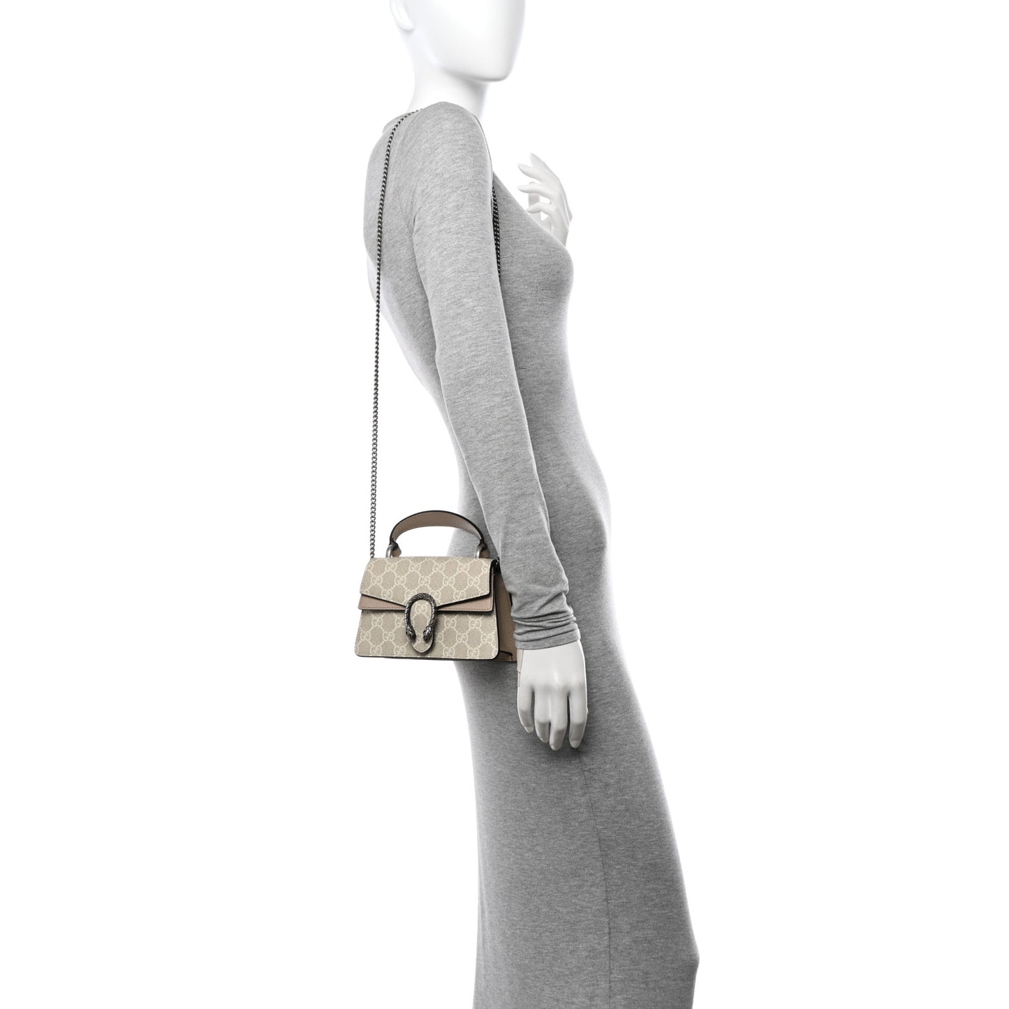 GG Supreme Monogram Mini Dionysus Top Handle Bag Beige Mystic White Oatmeal