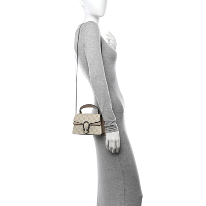 Gucci GG Supreme Monogram Mini Dionysus Top Handle Bag Beige Mystic White Oatmeal 2 of 10