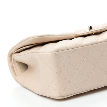 Chanel Caviar Quilted Jumbo Double Flap Light Beige 6 of 11