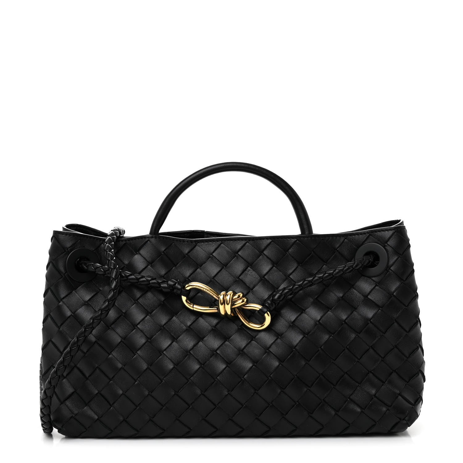Bottega Veneta Nappa Intrecciato Small East West Andiamo Shoulder Bag Black 1 of 12