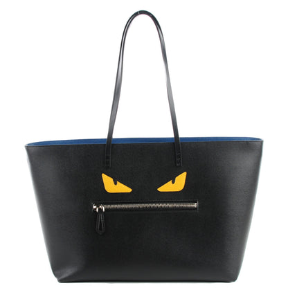 Fendi Vitello Elite Cuoio Monster Buggies Medium Roll Tote Black Multicolor Blue Cobalto 1 of 9