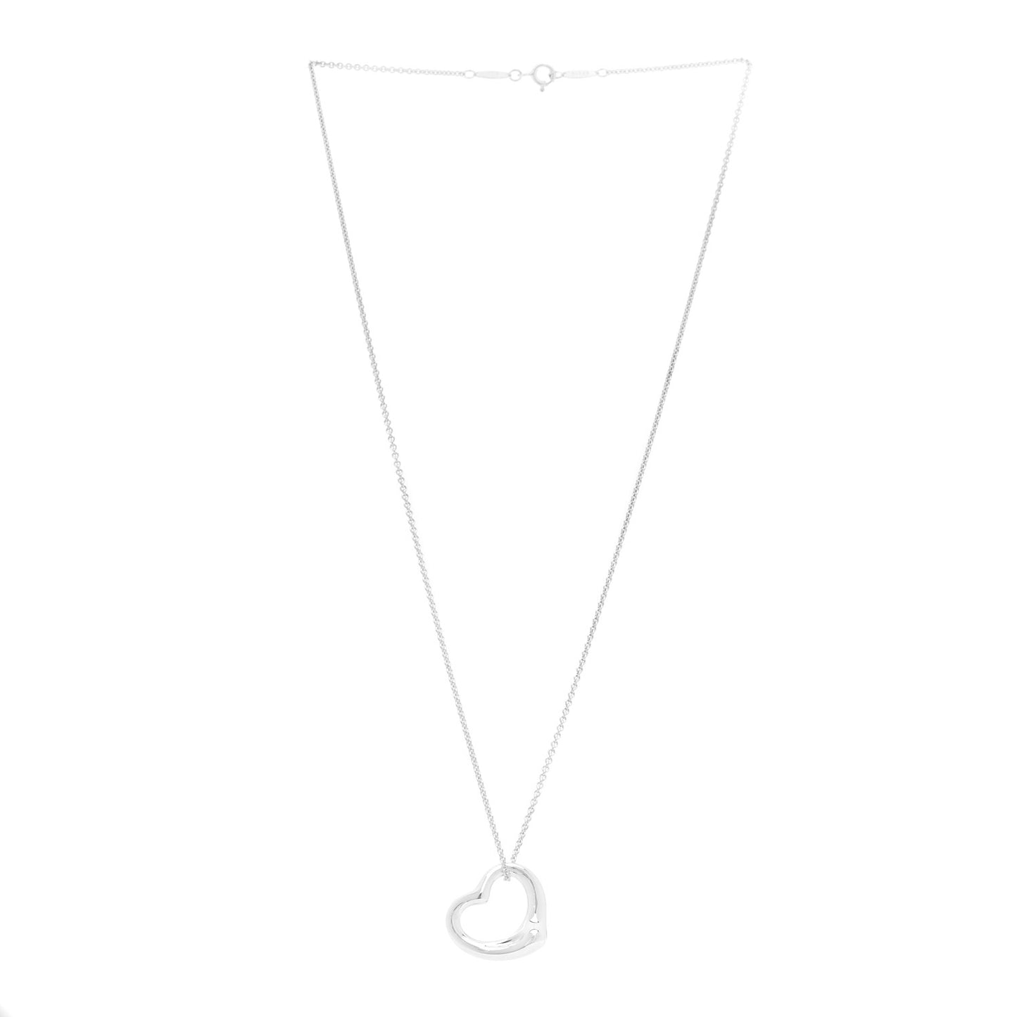 Sterling Silver 22mm Elsa Peretti Open Heart Pendant Necklace