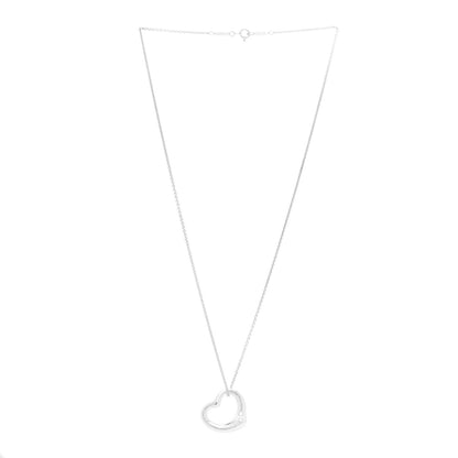 Tiffany Sterling Silver 22mm Elsa Peretti Open Heart Pendant Necklace 4 of 6