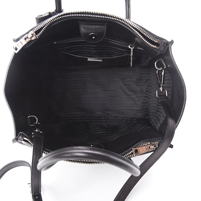 Prada Glace Calf Twin Pocket Tote Black 4 of 8