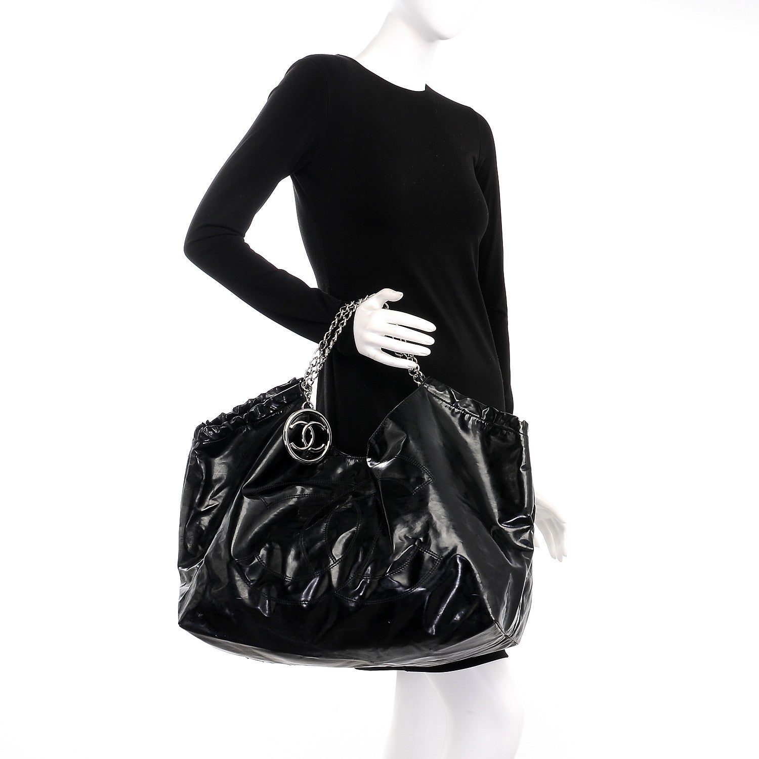 Chanel Vinyl XL Coco Cabas Black 2 of 14