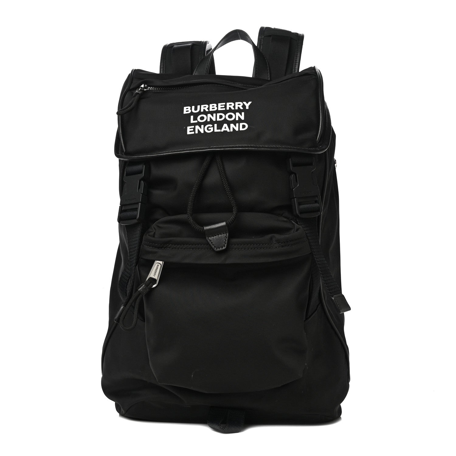 Burberry Nylon Logo Print Rocky Backpack Black 1 of 19