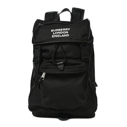 Burberry Nylon Logo Print Rocky Backpack Black 1 of 19