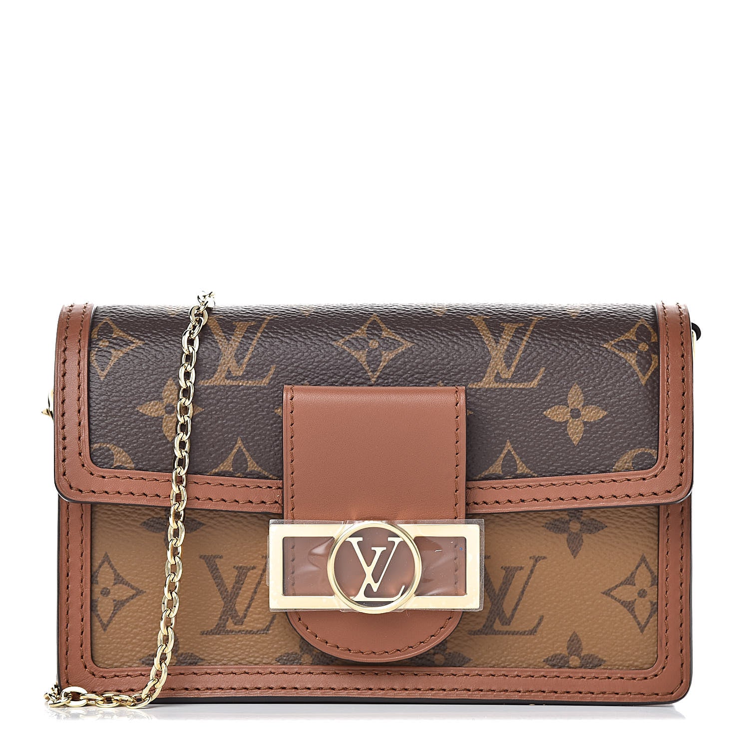 Louis Vuitton Reverse Monogram Dauphine Chain Wallet 2 of 9