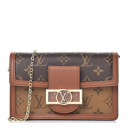 Louis Vuitton Reverse Monogram Dauphine Chain Wallet 2 of 9
