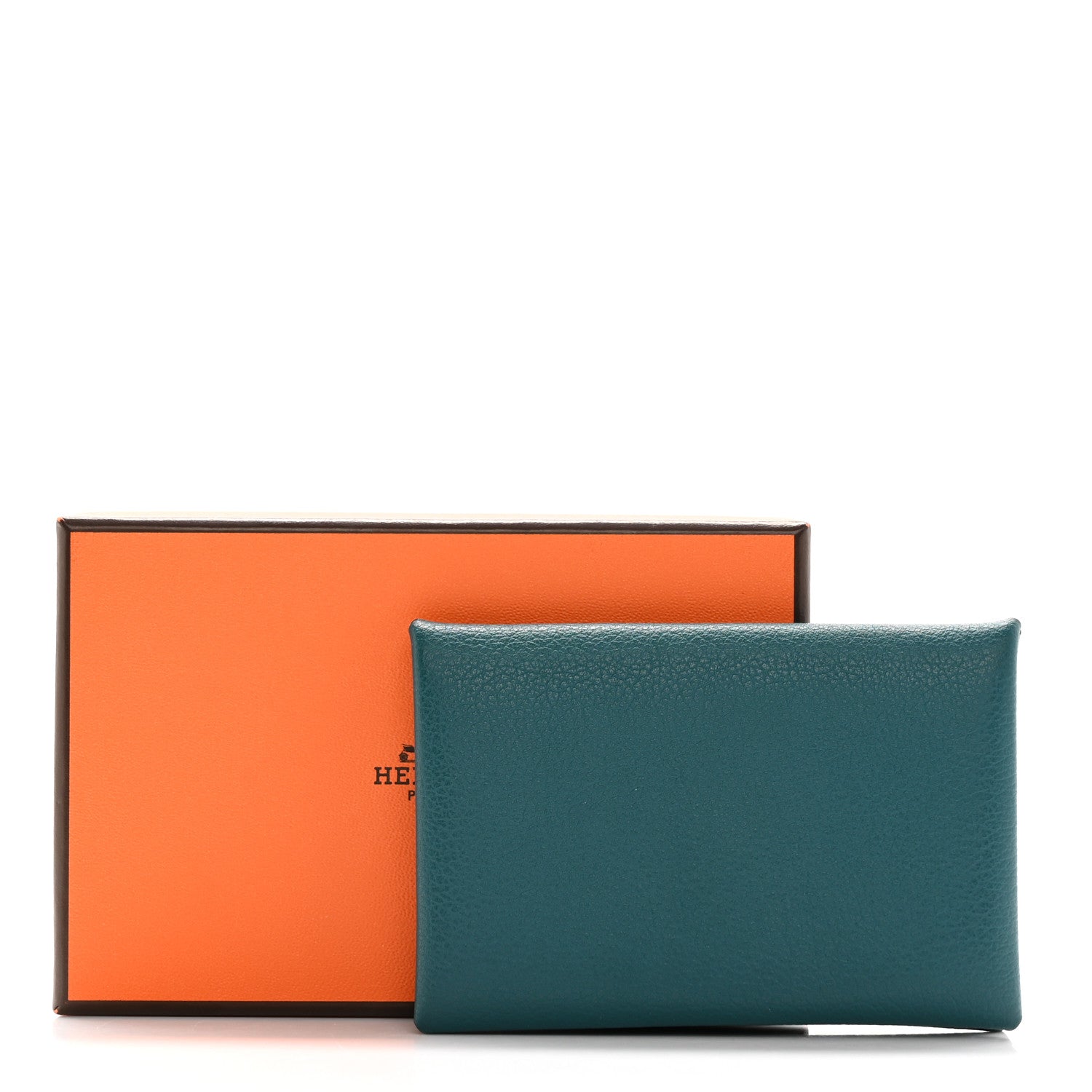 Hermes Chevre Mysore Calvi Card Case Vert Bosphore 10 of 10