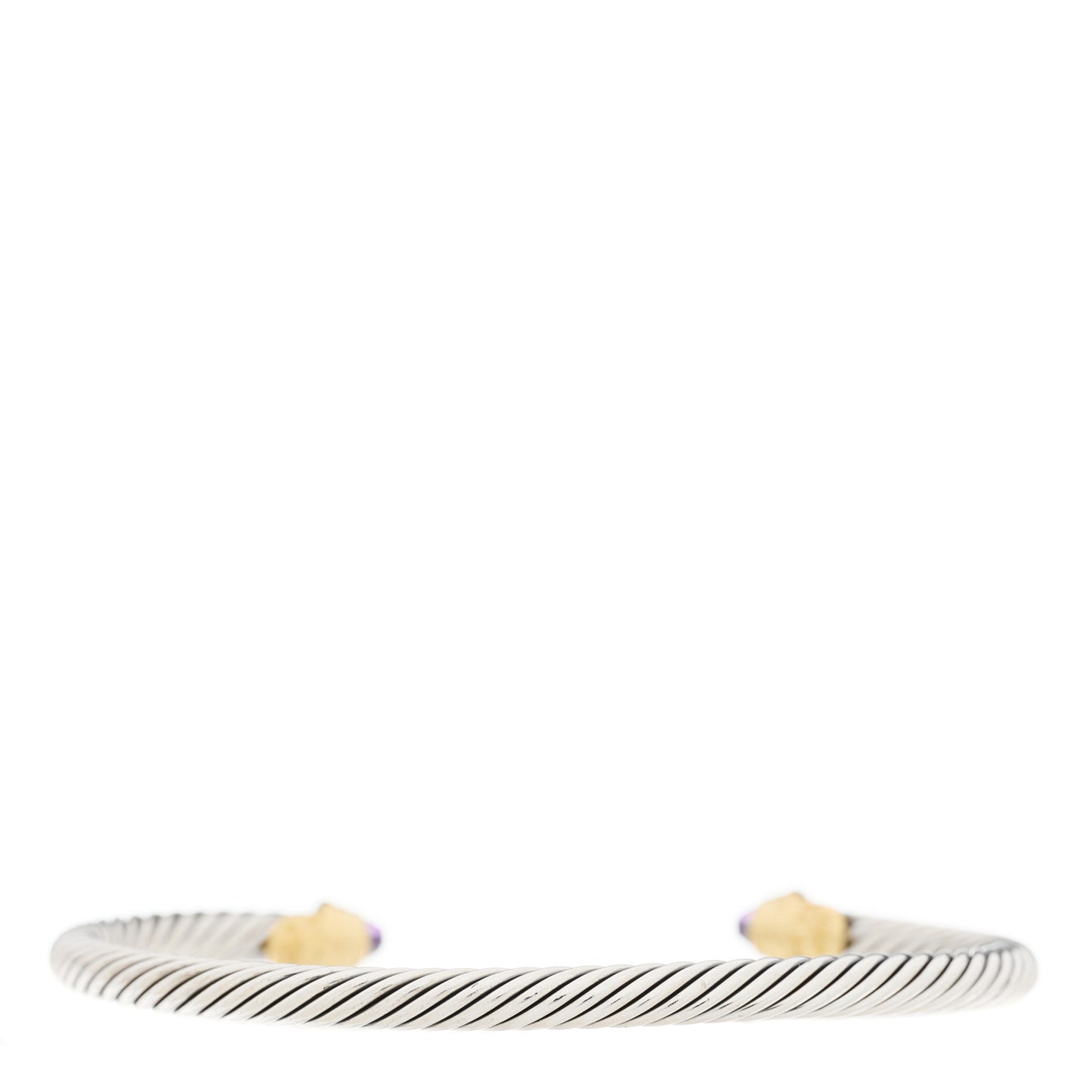 Sterling Silver 18K Yellow Gold Amethyst 4mm Cable Kids Bracelet