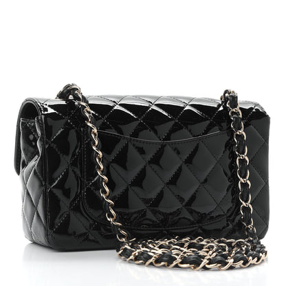 Chanel Patent Calfskin Quilted Mini Rectangular Flap Black 3 of 9