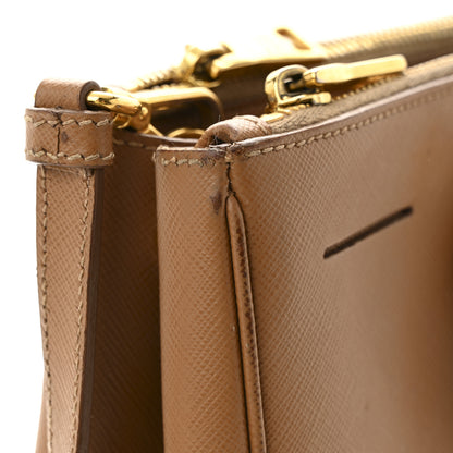 Prada Saffiano Medium Galleria Double Zip Tote Caramel 12 of 15