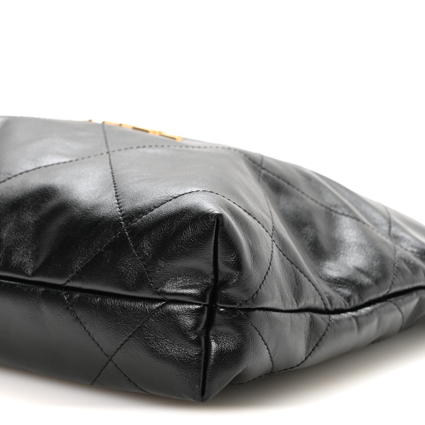 Shiny Calfskin Quilted Small Chanel 22 Black