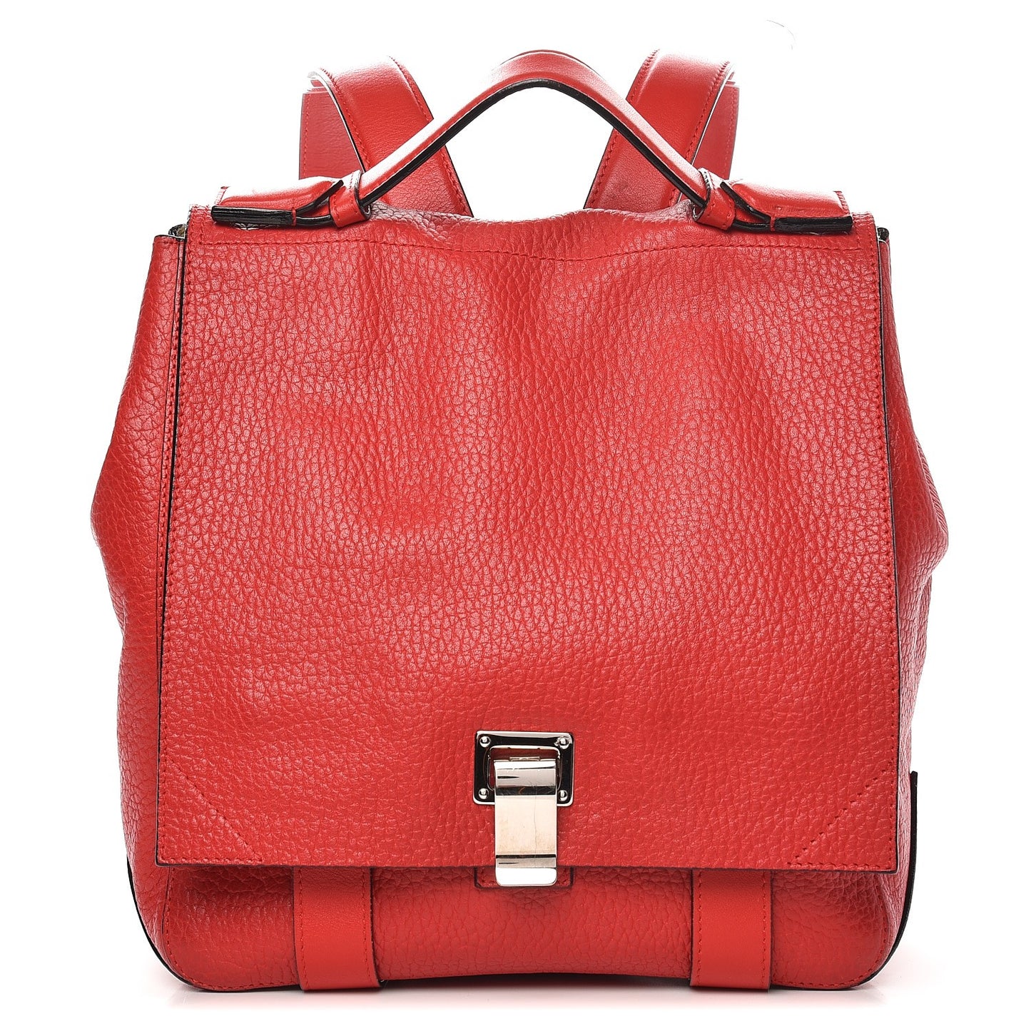 Pebbled Calfskin PS Courier Backpack Red