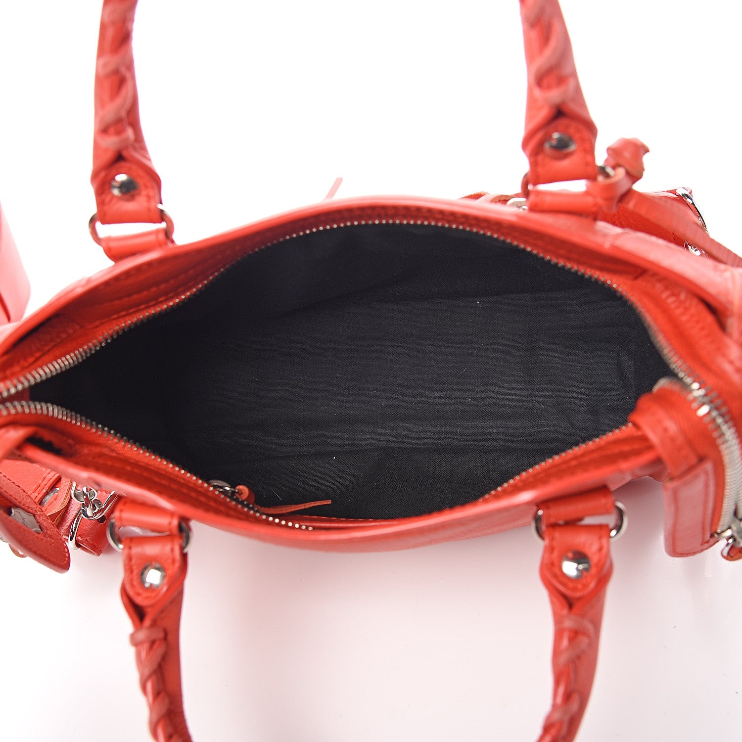 Balenciaga Matte Goatskin Rubber Covered Classic Hardware Mini City Rouge Coquelicot Rouge Braise 4 of 9