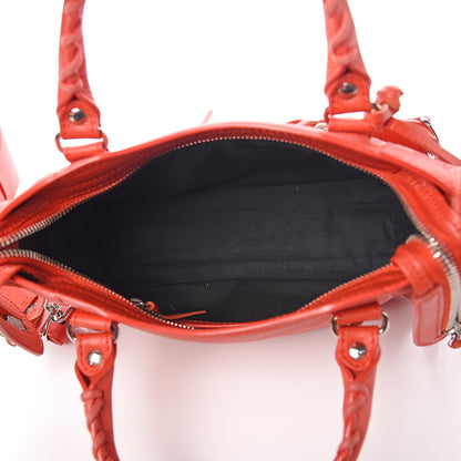Balenciaga Matte Goatskin Rubber Covered Classic Hardware Mini City Rouge Coquelicot Rouge Braise 4 of 9
