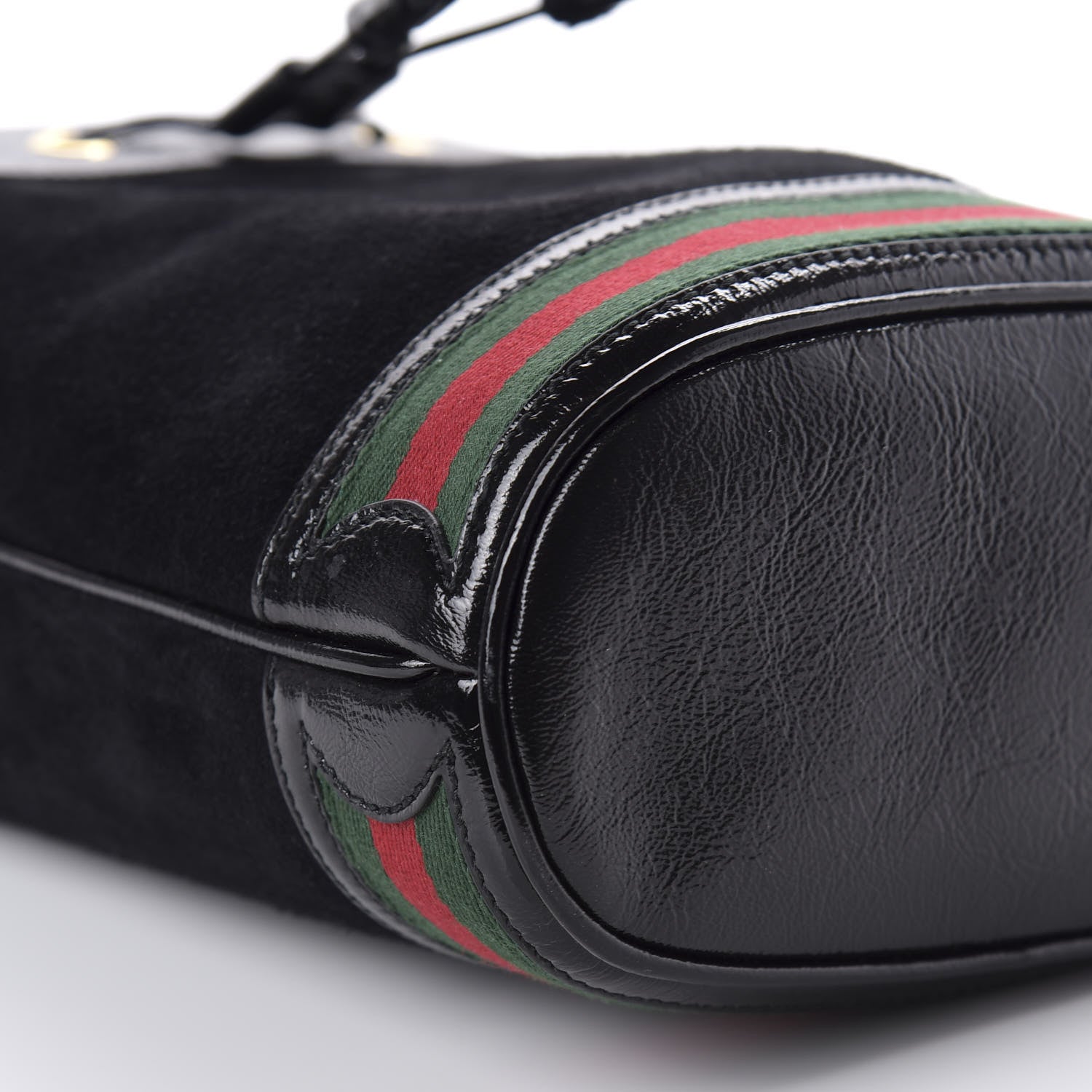 Gucci Suede Patent Web Small Ophidia Bucket Bag Black 6 of 11