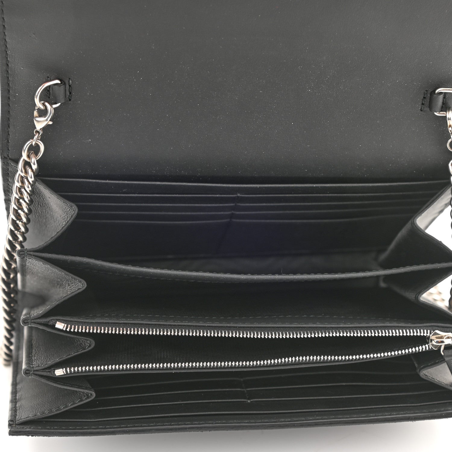 Gucci Suede Mini Dionysus Chain Wallet Black 5 of 8