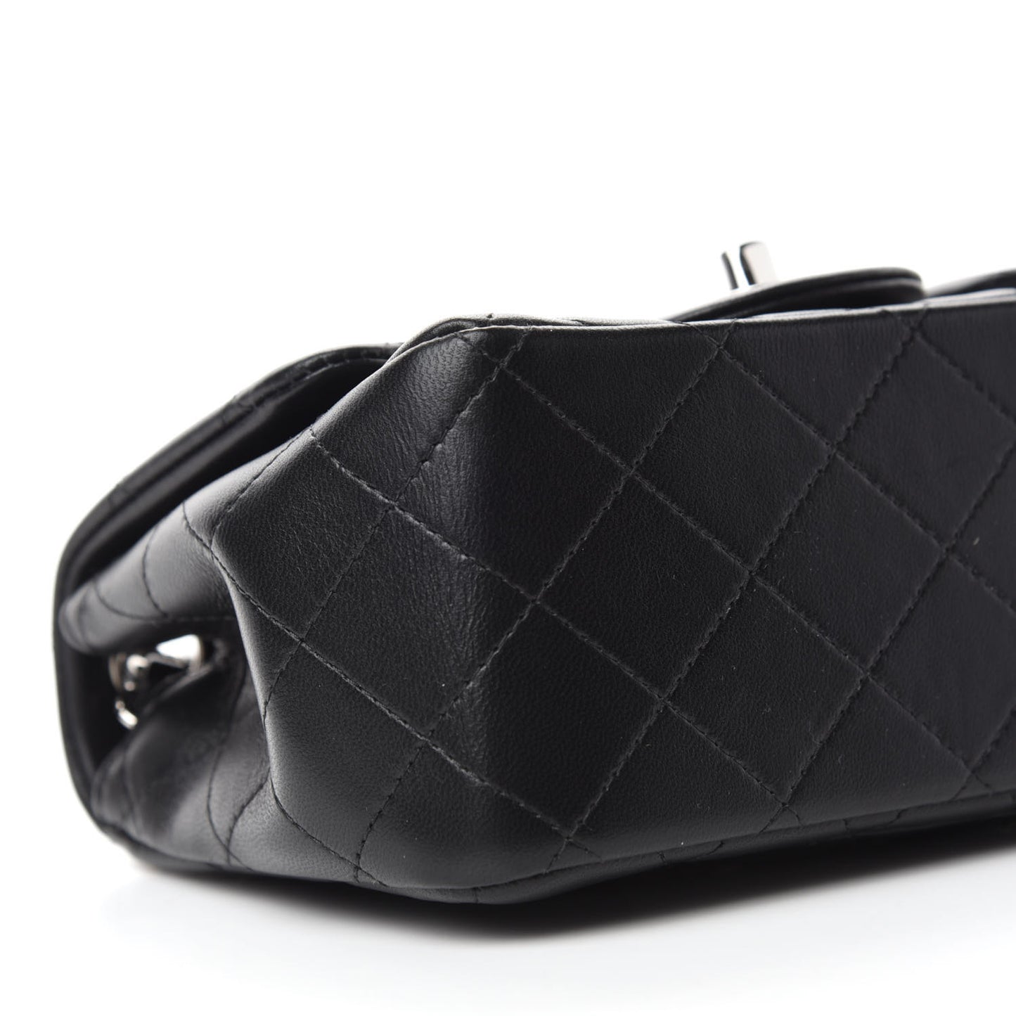 Lambskin Quilted Mini Square Flap Black