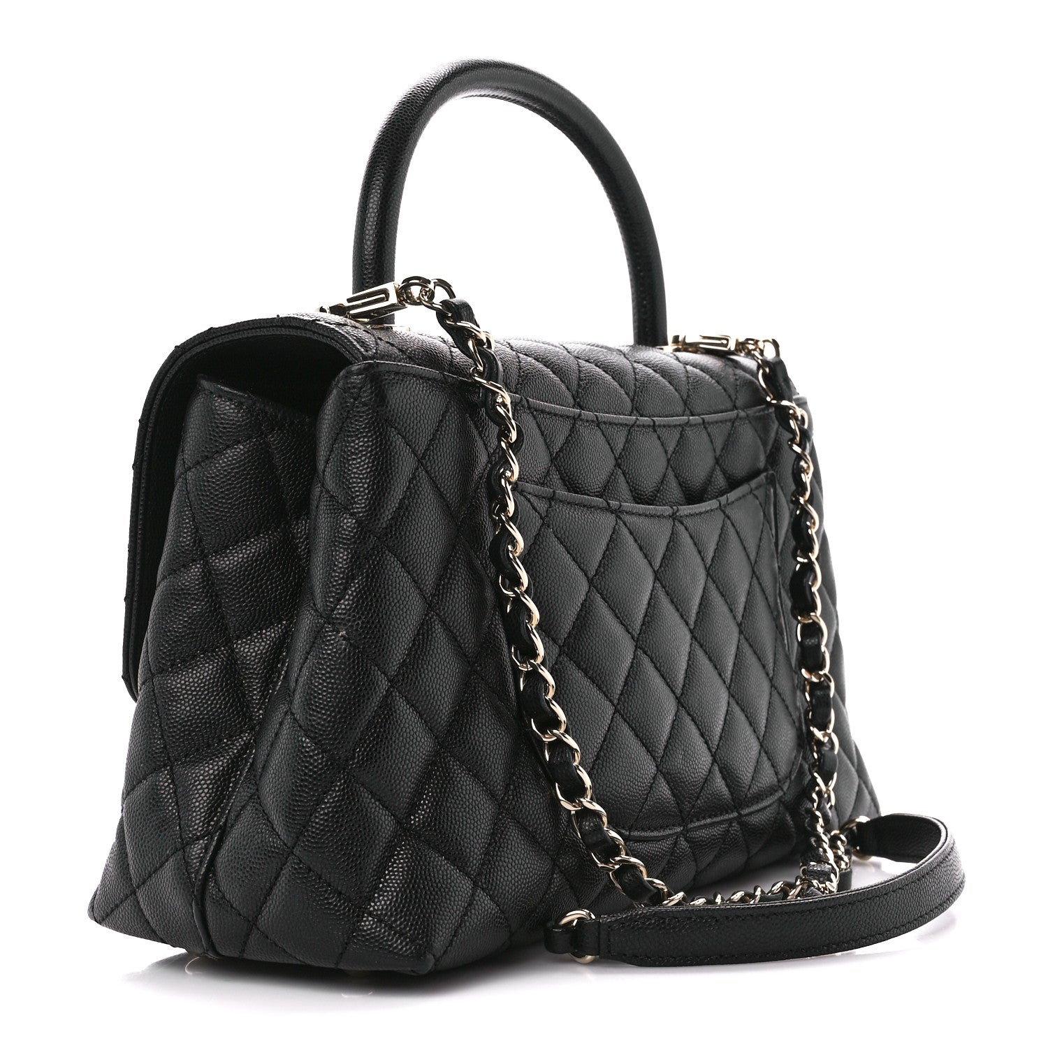 Chanel Caviar Quilted Small Coco Handle Flap Black 3 of 11