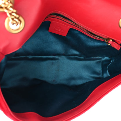 Gucci Velvet Matelasse Small GG Marmont Shoulder Bag Hibiscus Red 5 of 10