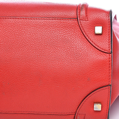 Celine Drummed Calfskin Mini Luggage Red 12 of 21