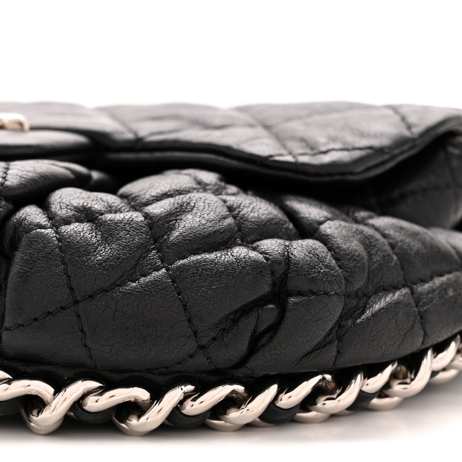 Chanel Washed Lambskin Quilted Mini Chain Around Flap Black 10 of 13