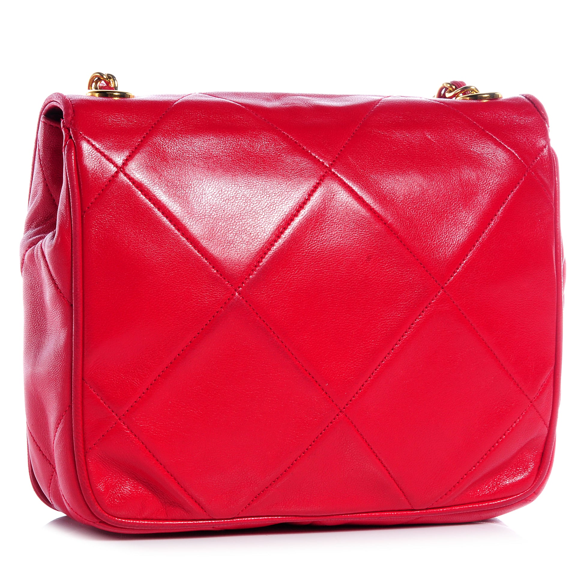 Chanel Lambskin Shoulder Flap Bag Red 3 of 7